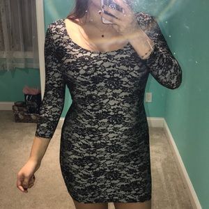 Lace print dress
